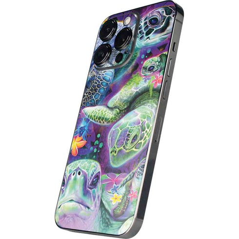Rainbow Sea Turtles by Sheena Pike iPhone 14 Pro Skin